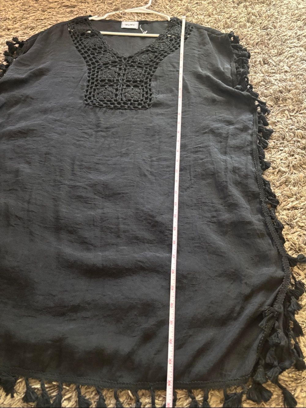 WoWo Black Crochet V-Neck Swim Coverup - Picture 9 of 9